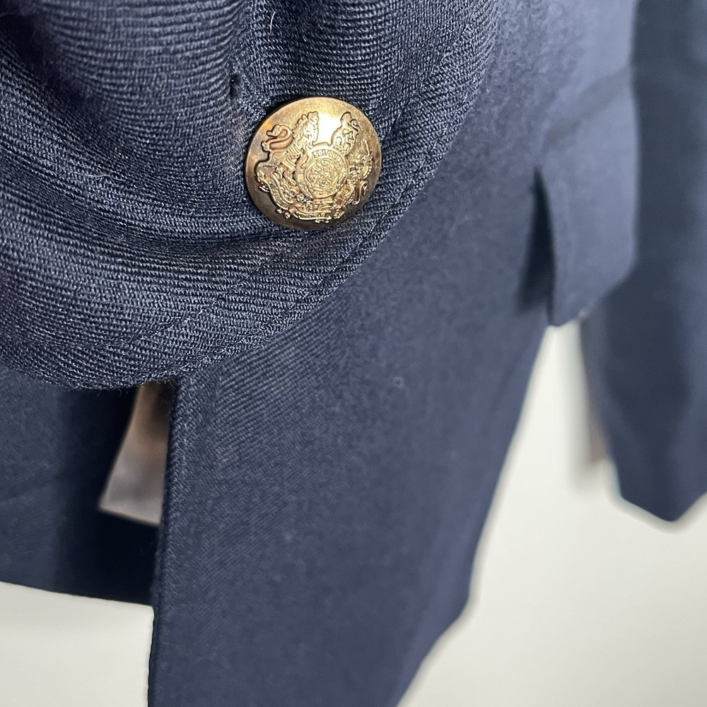 J Crew Schoolboy Blazer Navy Womens 2 Gold Button Wool Blend Old Money Heritage - Picture 3 of 8